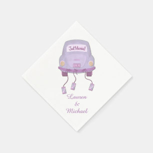 Violet Honeymoon Car Wedding Serviette