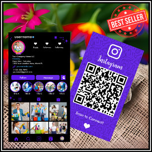 Violet Housekeeping Instagram Social QR Visitenkarte