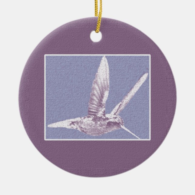 Violet Hummingbird Ornament (Vorne)
