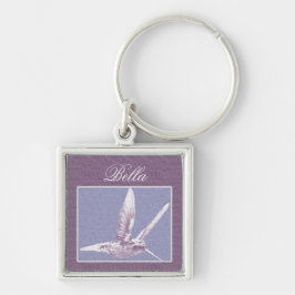 Violet Hummingbird Personalisiert Necklace Schlüsselanhänger