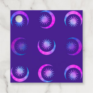 Violet Indigo Purple Mond & Sonne Zen Party Paket Geschenkanhänger