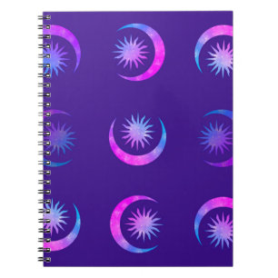 Violet Indigo Purple Mond & Sonne Zen Traum Journa Notizblock