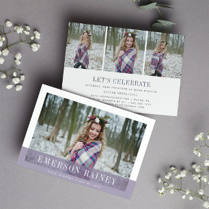 Violet Invitation de Faire-part de diplôme photo
