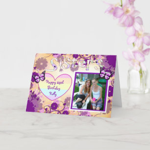 Violet Joyeux Carte photo d'anniversaire pour soeu