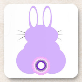 Violet Lapin de Pâques Dessous de verre en plastiq