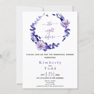 Violet & Lavender Floral Probe Dinner Invitati Einladung