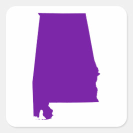 Violet Lila Alabama Quadratischer Aufkleber
