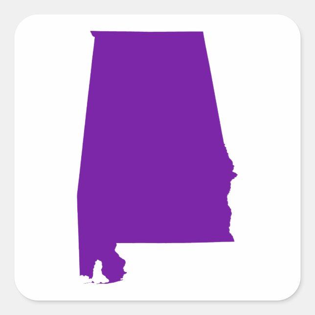Violet Lila Alabama Quadratischer Aufkleber (Vorderseite)