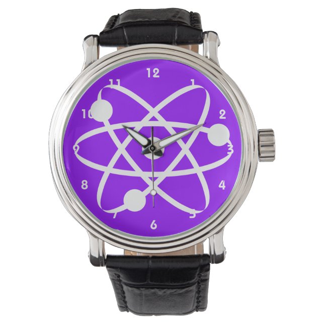 Violet Lila Atom Armbanduhr (Vorderseite)