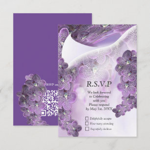 Violet Lila blühende Blume Orchideen RSVP Karte
