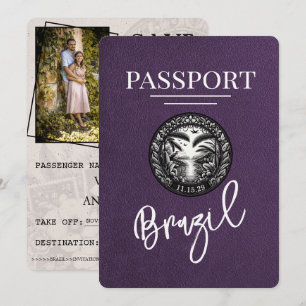 Violet Lila Brasilien Pass Save the Date
