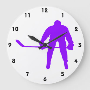 Violet Lila Ice Hockey Große Wanduhr