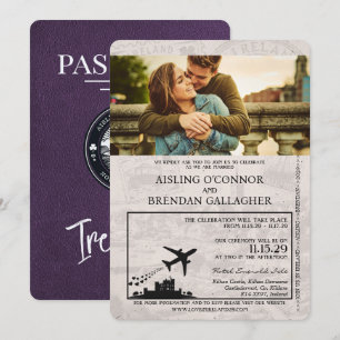 Violet Lila Ireland Pass Einladung zur Hochzeit