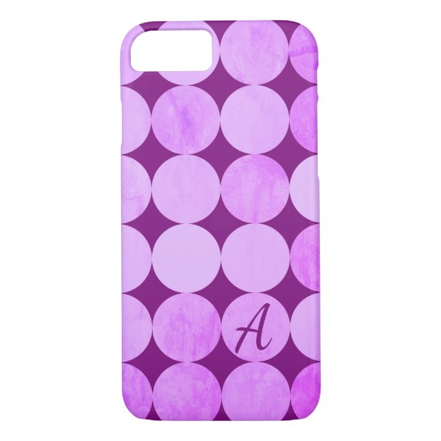 Violet, Lila Magenta und rosa Circles Monogramm Case-Mate iPhone Hülle (Rückseite)