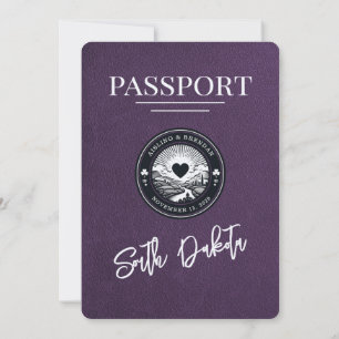 Violet Lila Passport Hochzeit Einladung