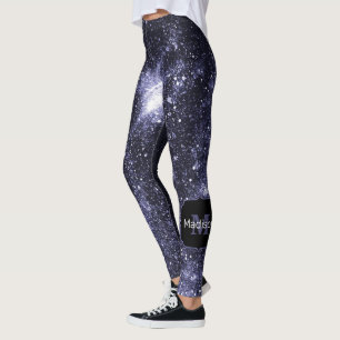Violet lila peri abstrakte Galaxie Monogram Leggings