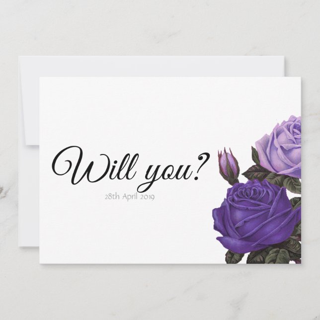 Violet Lila Rose Werden Sie meine Bridesmaid-Karte Einladung (Vorderseite)