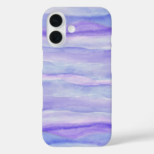 Violet Lila Wasserfarbenlagenmuster iPhone 16 Hülle