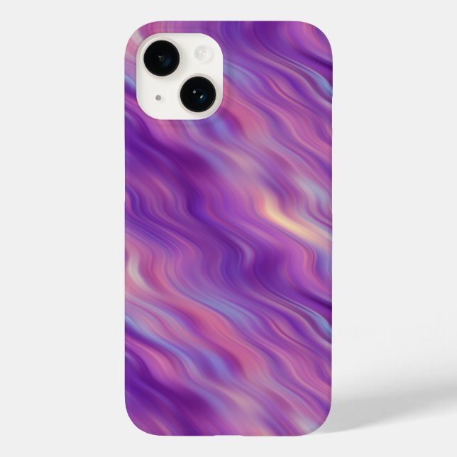 Violet Lila Wavy Textur Case-Mate iPhone Hülle (Rückseite)