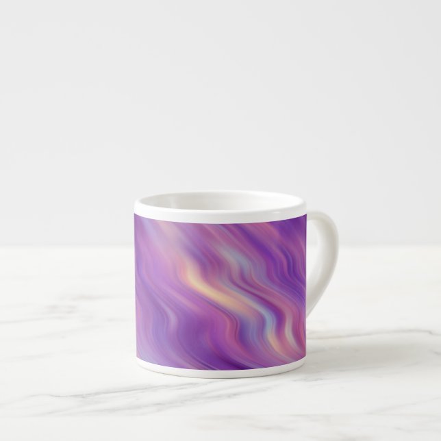 Violet Lila Wavy Textur Espressotasse (Vorderseite Rechts)