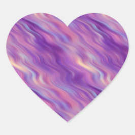 Violet Lila Wavy Textur Herz-Aufkleber