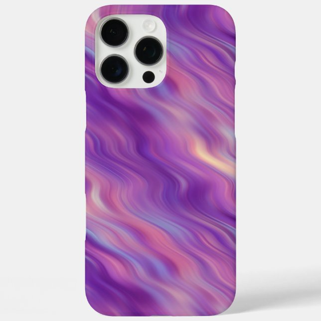 Violet Lila Wavy Textur iPhone 16 Pro Max Hülle (Rückseite)