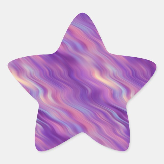 Violet Lila Wavy Textur Stern-Aufkleber (Vorderseite)