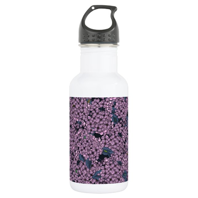 Violet Lilac Garden Edelstahlflasche (Vorderseite)