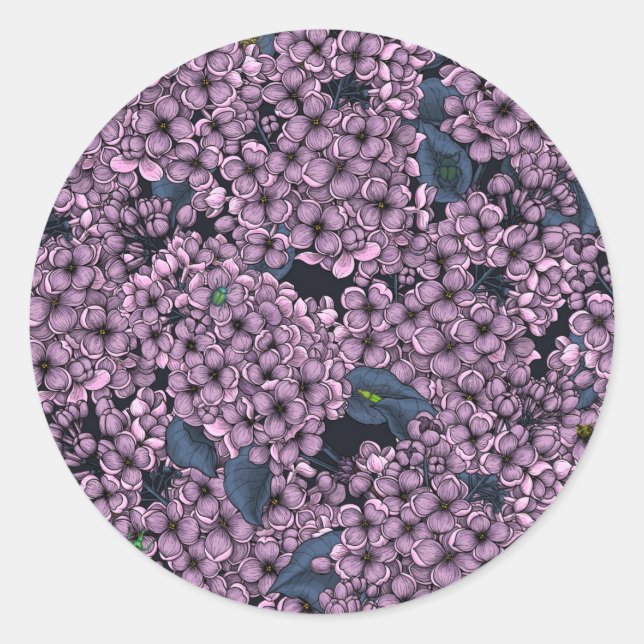 Violet Lilac Garden Runder Aufkleber (Vorderseite)