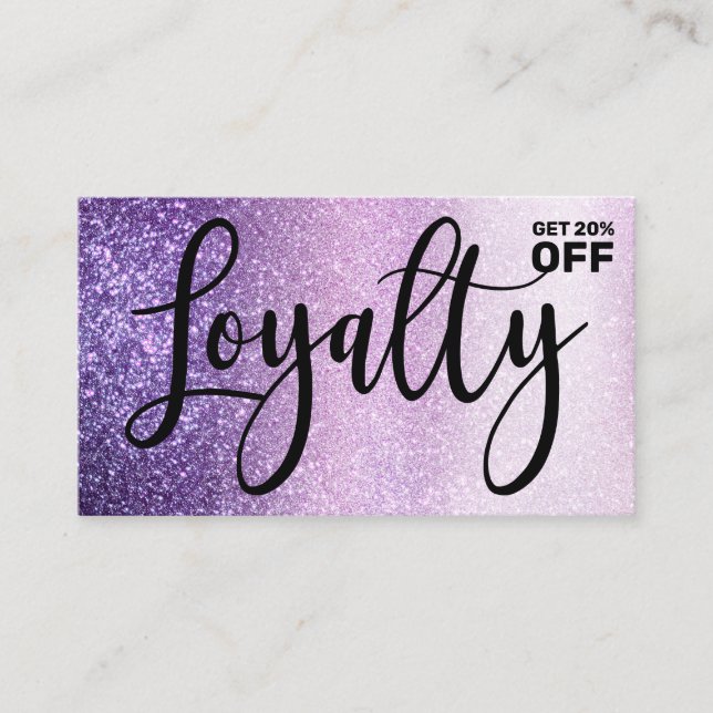 Violet Lilac Lila Triple Glitzer Typografie Treuekarte (Vorderseite)
