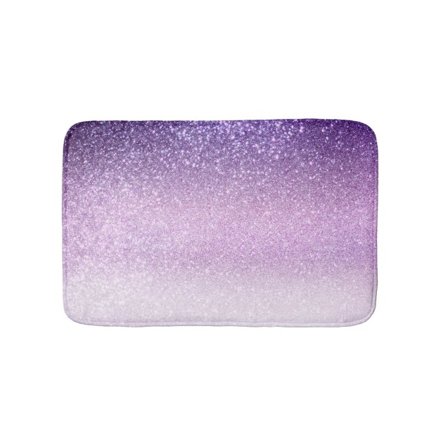 Violet Lilac Pastel Lila Triple Glitzer Ombre Badematte (Vorderseite)
