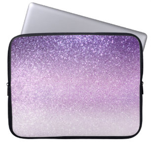 Violet Lilac Pastel Lila Triple Glitzer Ombre Laptopschutzhülle