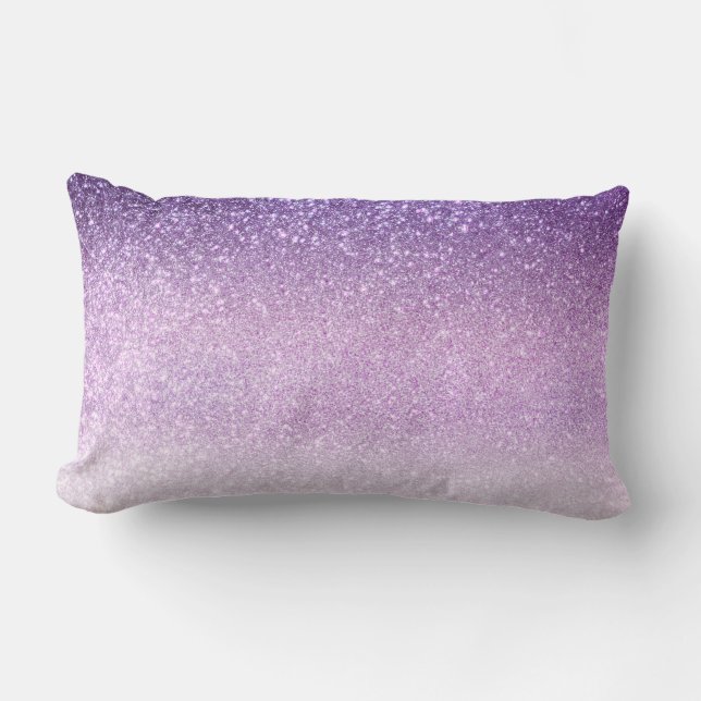 Violet Lilac Pastel Lila Triple Glitzer Ombre Lendenkissen (Vorderseite)