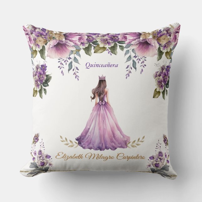 Violet Lilac Quinceañera Coussin (Recto)