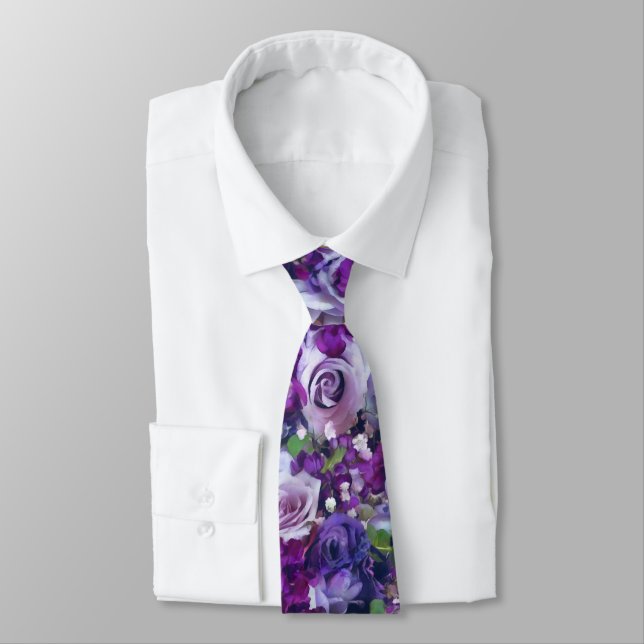Violet Lilac Rose Blume Garten Krawatte (Gebunden)