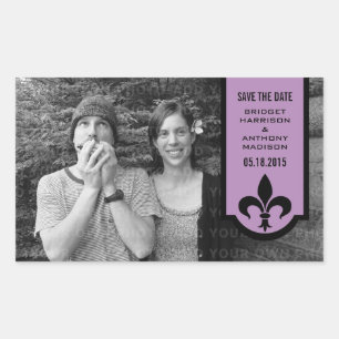 Violet Lilie Banner Save the Date Sticker