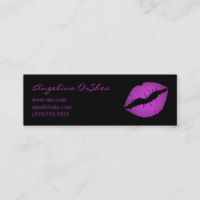 Violet Lipstick Skinny Business Card Mini Visitenkarte (Vorderseite)