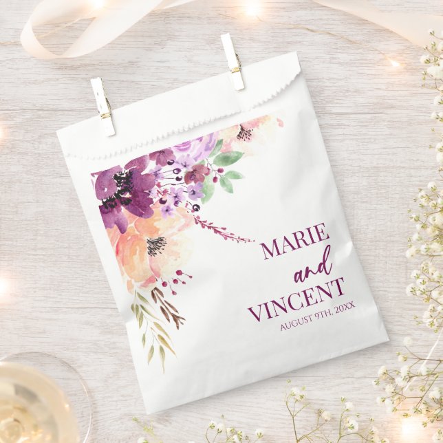 Violet Magenta Lila Blume Geschenktütchen (Ausgeschnitten)
