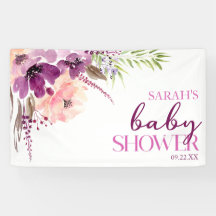 Violet Magenta Lila Floral Baby Dusche
