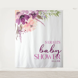 Violet Magenta Lila Floral Baby Dusche Wandteppich