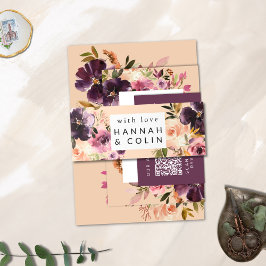 Violet Meadows Modern Fall Floral Einladungsbanderole