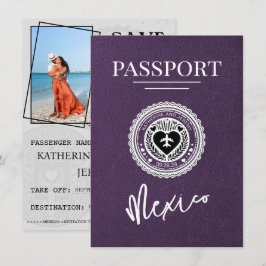 Violet Mexico Passport Save the Date