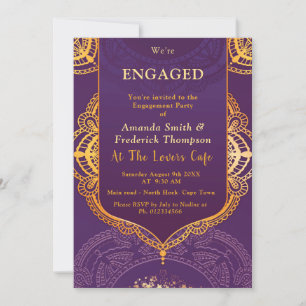 Violet mit Gold-Mandalasen Einladung