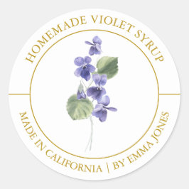 Violet Modernes Label Runder Aufkleber