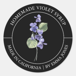 Violet Modernes Label Runder Aufkleber