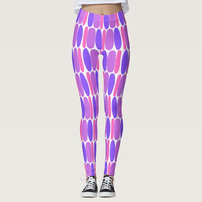 Violet Muster farbenfrohe Formen Leggings (Vorderseite)