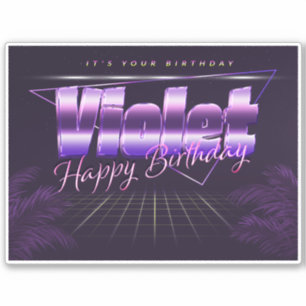 Violet Name Vorname lila retro Sticker Geburtstag