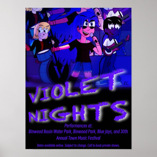 Violet Nights Bandposter Poster (Vorne)