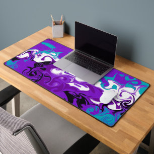 Violet, noir, blanc et turquoise
