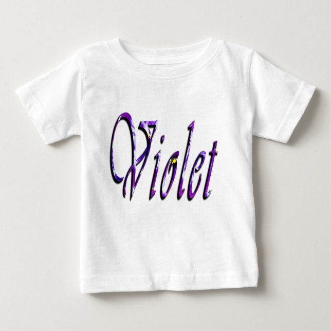 Violet, Nom des filles, Logo, T-shirt blanc pour b (Devant)